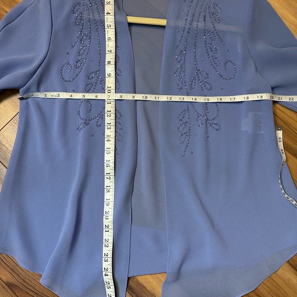 R&M Richards Blue Cape Jacket with Embellishments 90s - Picture 7 of 8